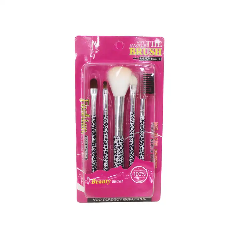 ست برس آرایشی طرح پلنگی مدل CX53067 مجموعه 5 عددی