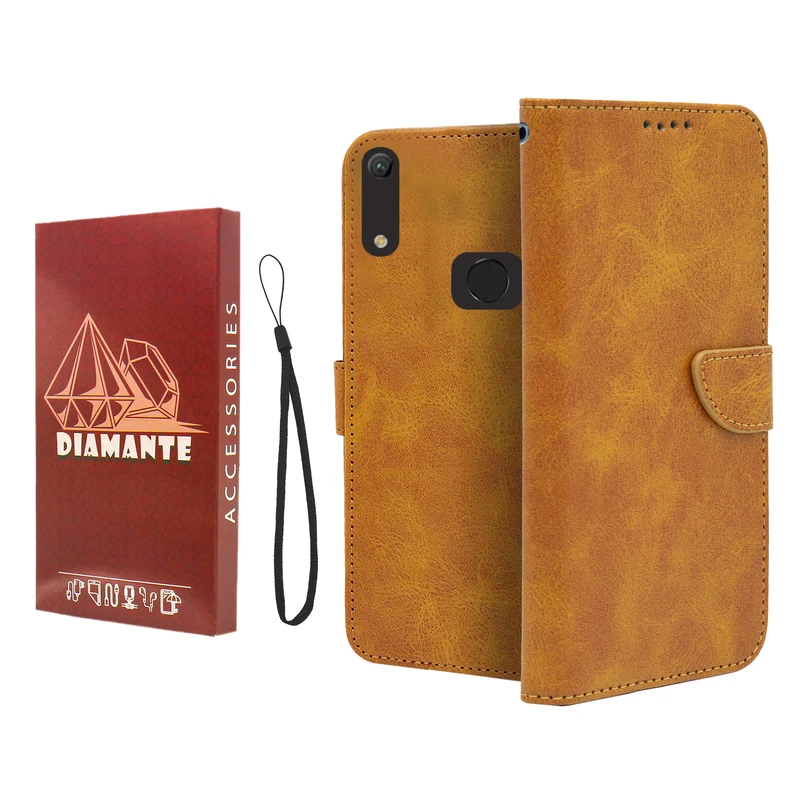 کیف کلاسوری دیامانته مدل Mortand Ros مناسب برای گوشی موبایل هواوی Y6 2019 / Y6 Prime 2019 به همراه بندآویز