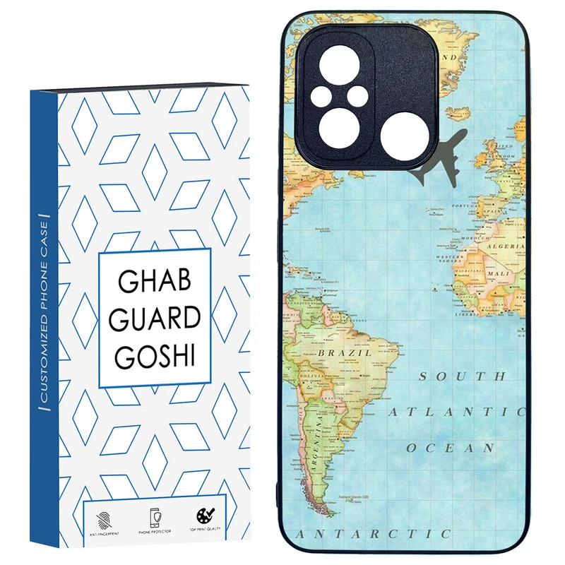 کاور قاب گارد گوشی طرح نقشه جهان کد TPU-057 مناسب برای گوشی موبایل شیائومی REDMI 12C / POCO C55