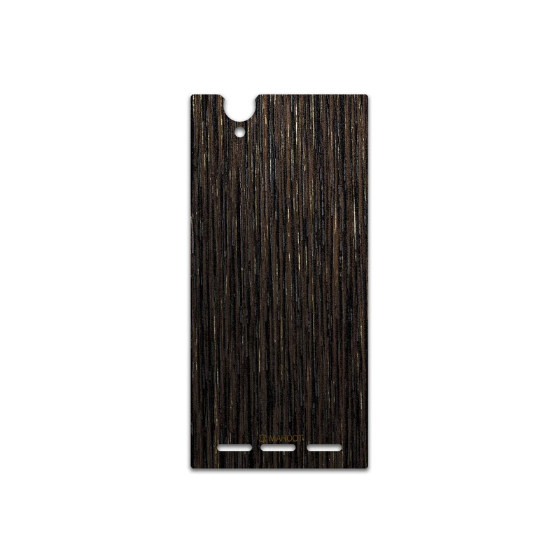 برچسب پوششی ماهوت مدل Dark-Gold-Stripes-Wood مناسب برای گوشی موبایل سونی Xperia T2 Ultra