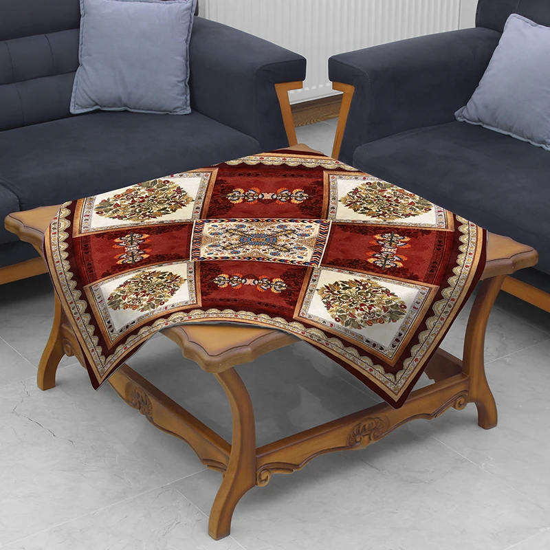 عکس شماره 3 : رومیزی مدل مخمل rm0066 سایز 95x95 سانتی متر