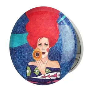 آینه جیبی خندالو طرح دخترونه مدل تاشو کد 6138 