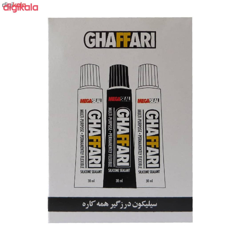چسب آکواریوم غفاری مدل مگاسیل شفاف وزن 30 گرم بسته 6 عددی