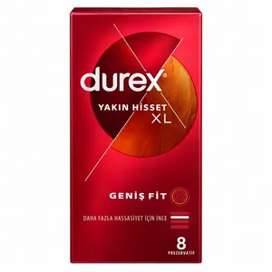 کاندوم نازک دورکس مدل Yakin Hisset سایز XL بسته 8 عددی
