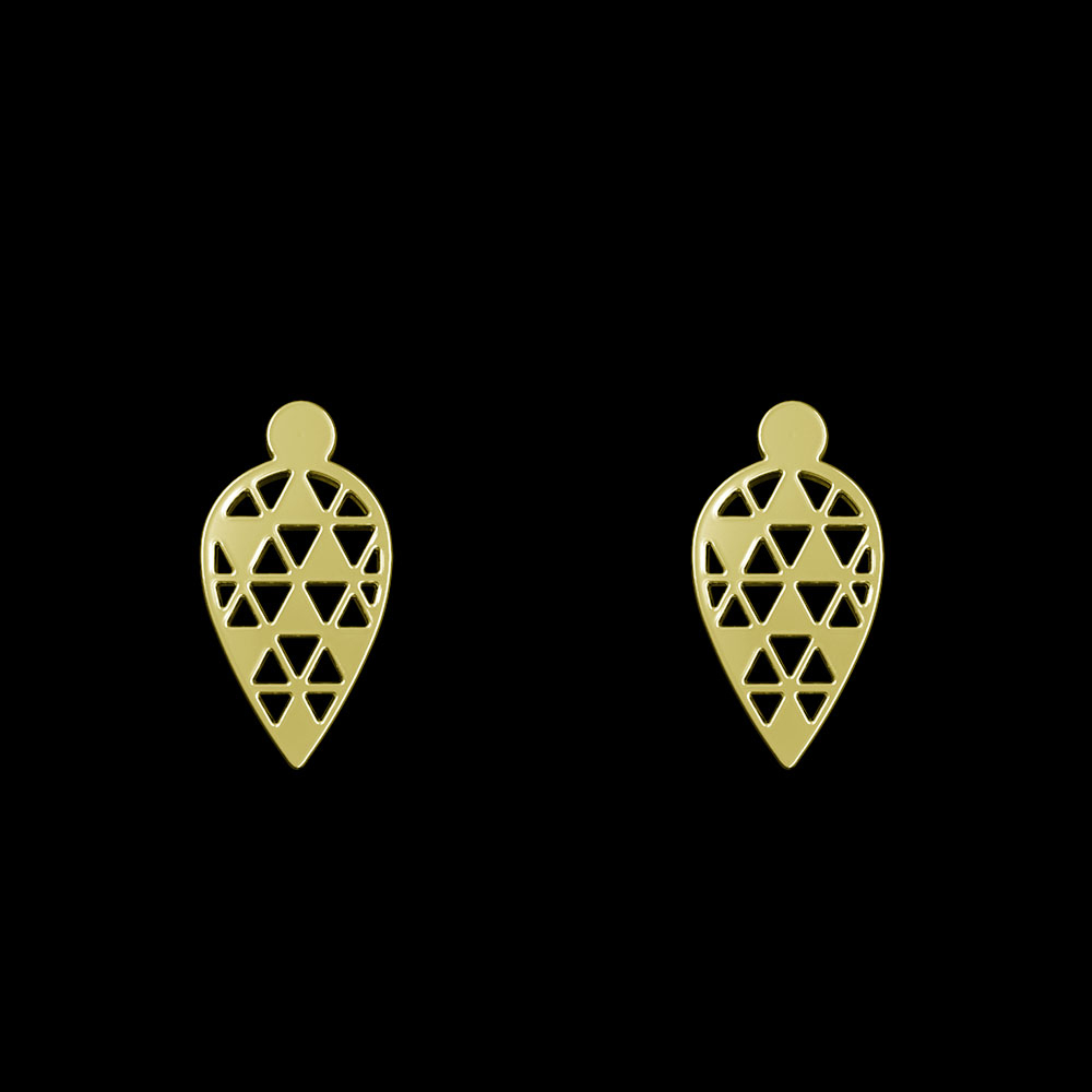 گوشواره طلا 18 عیار زنانه مدوپد مدل هندسی کد GA1-14170