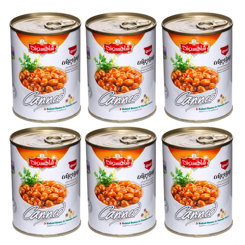 کنسرو لوبیاچیتی شاهسوند - 370 گرم بسته 6 عددی