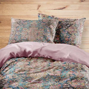 سرویس روتختی مدوپد طرح فرش قم لچک و ترنج مدل C-Ghom017 یک نفره 4 تکه