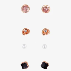 گوشواره زنانه مدل قلب کد AAC616 بسته چهار عددی