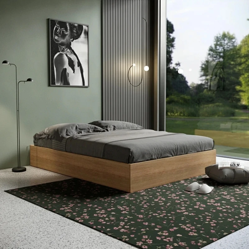 تخت‌خواب ملامینه دو نفره مدل گلاریا سایز 205 * 165 سانتی‌متر