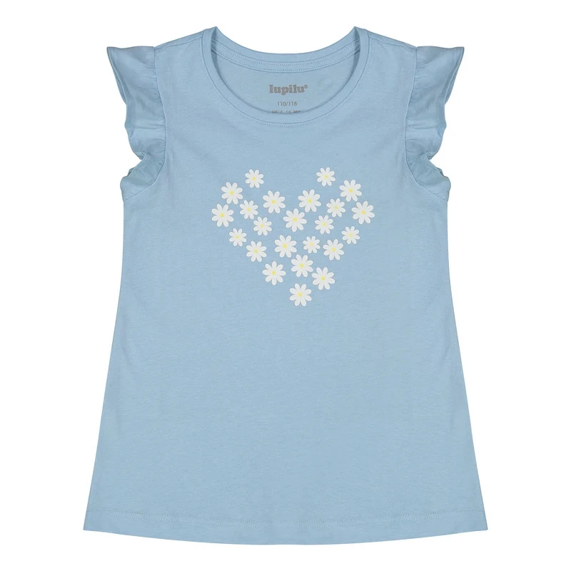 تی‌شرت آستین تا روی شانه دخترانه لوپیلو مدل شکوفه