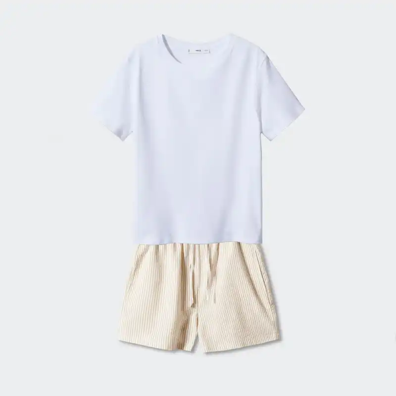 ست تی شرت و شلوارک زنانه مانگو مدل BE845COM