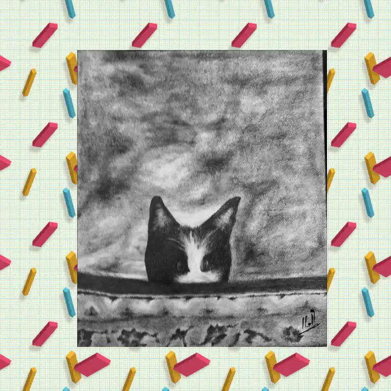 نقاشی سیاه قلم مدل بازیگوشی