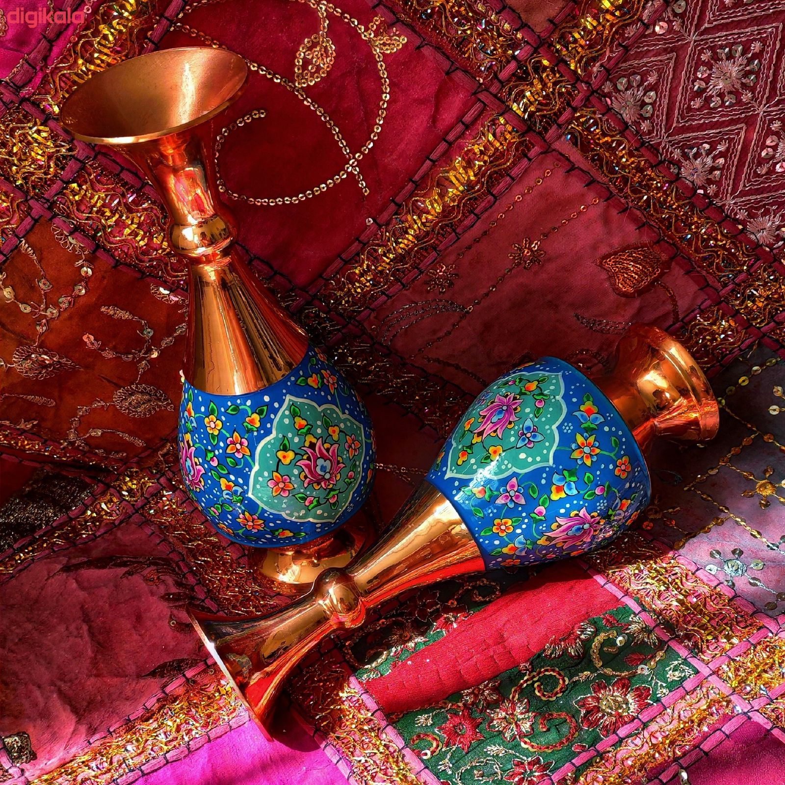 ست گلدان و شکلات خوری میناکاری طرح پرداز کد st25 مجموعه سه عددی main 1 8