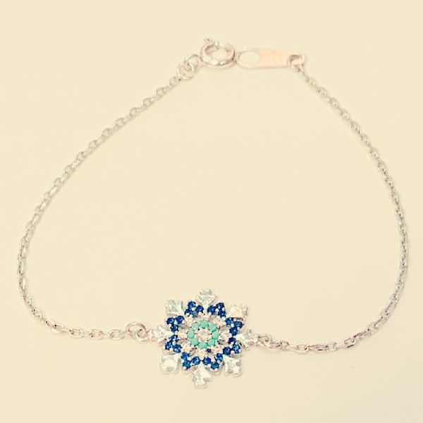 دستبند نقره زنانه طرح برف کد P400