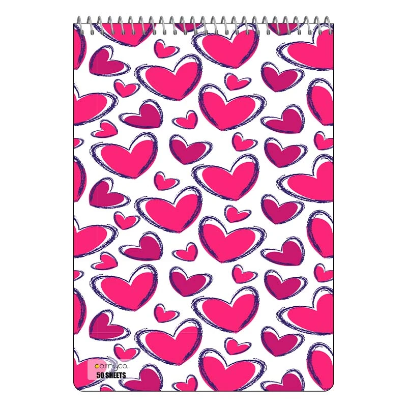 دفتر نقاشی 50 برگ سیمی کارنیکا طرح پترن عشق Love Pattern کد 79782