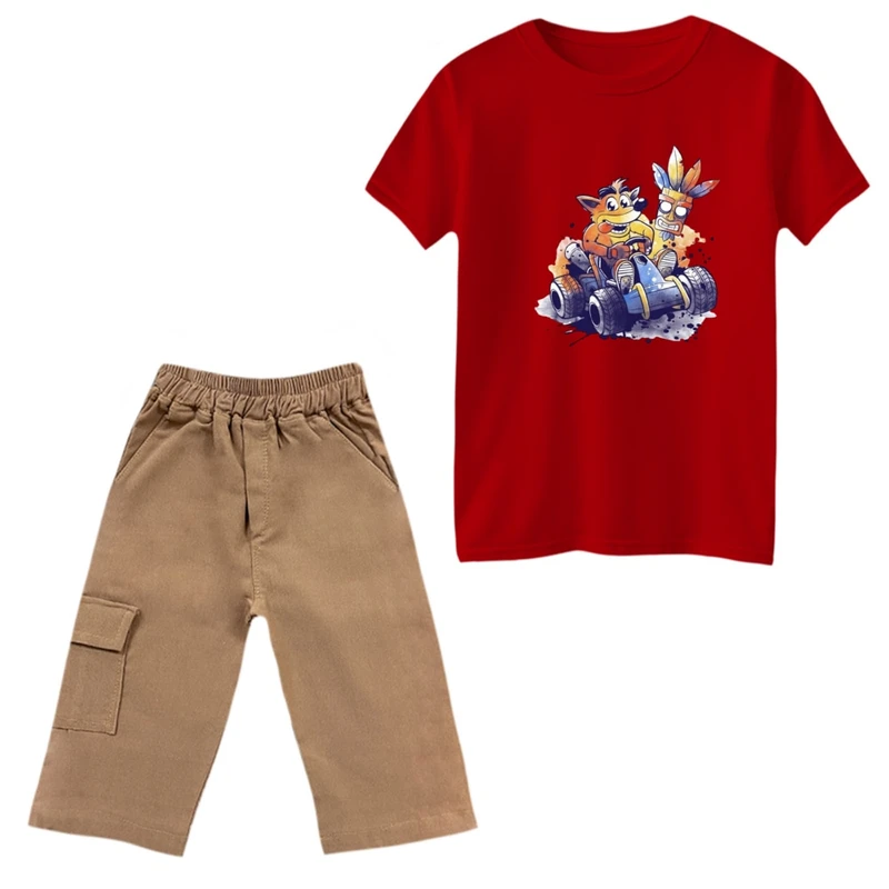 ست تی‌شرت و شلوارک پسرانه مدل کراش کد 7