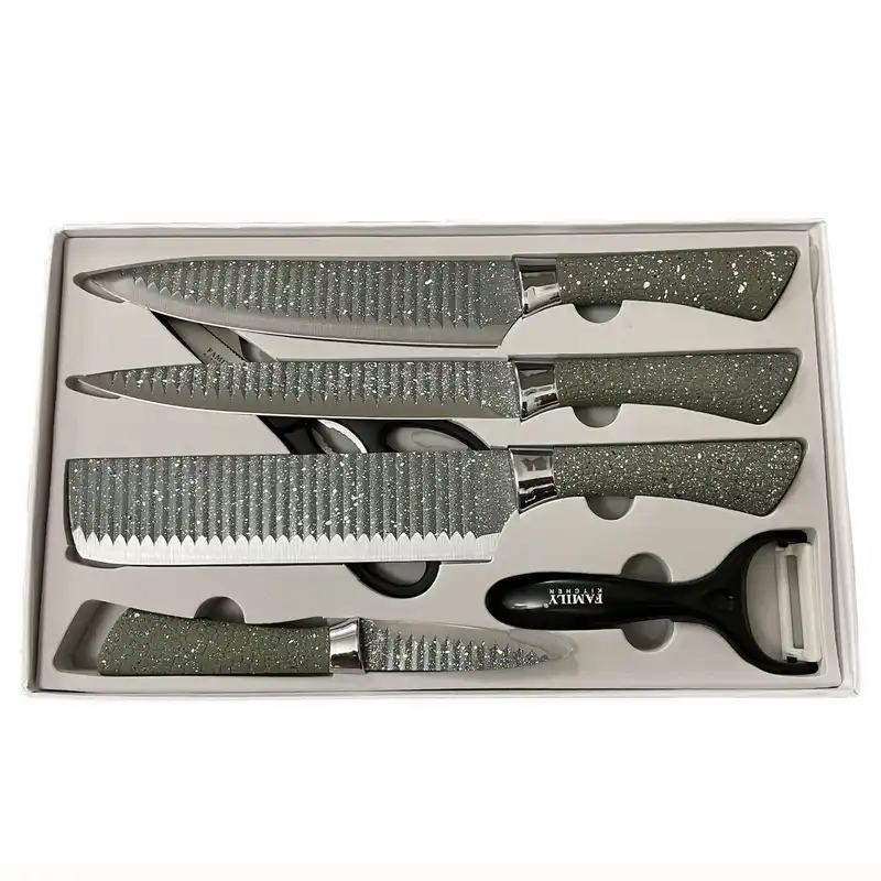 سرویس چاقو آشپزخانه 6 پارچه فملی کیچن مدل JY-1P028