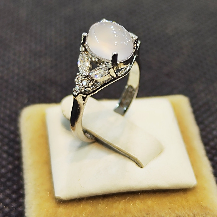 انگشتر نقره زنانه مدل سنگ عقیق یمانی کبود کد 5400