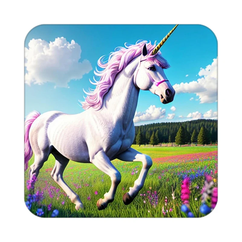 زیر لیوانی کاکتی طرح اسب تک شاخ و یونیکورن مدل mp31633