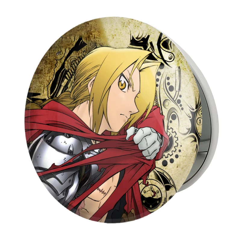 آینه جیبی خندالو طرح ادوارد الریک انیمه کیمیاگر تمام فلزی  مدل تاشو کد 12665 