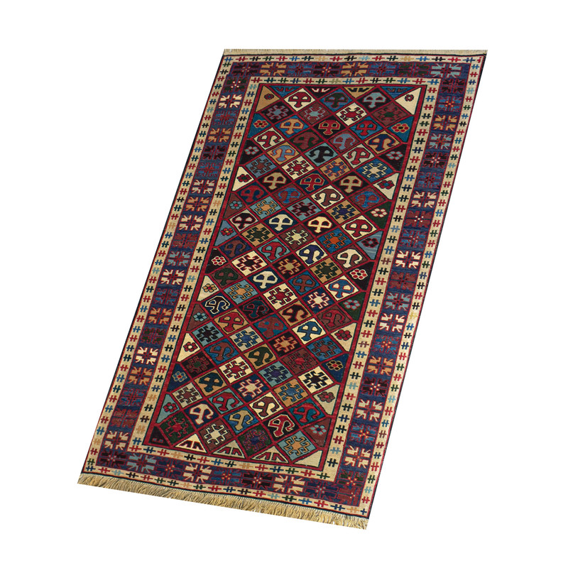 گلیم دستبافت ذرع و نیم طرح لوزی