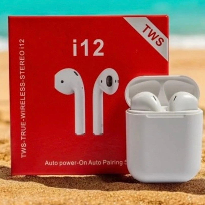 هدفون بلوتوثی مدل ایرپاد i12  tws، با بلوتوث 5.3، فاقد نویز کنسلینگ و شارژ باسیم با درگاه Lightning