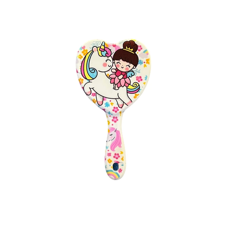 برس کودک مدل چاپی قلبی طرح دختر و اسب تک‌شاخ