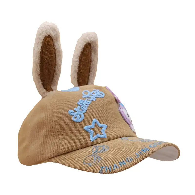 کلاه کپ بچگانه مدل خرگوش گوش دراز رنگ نسکافه ای