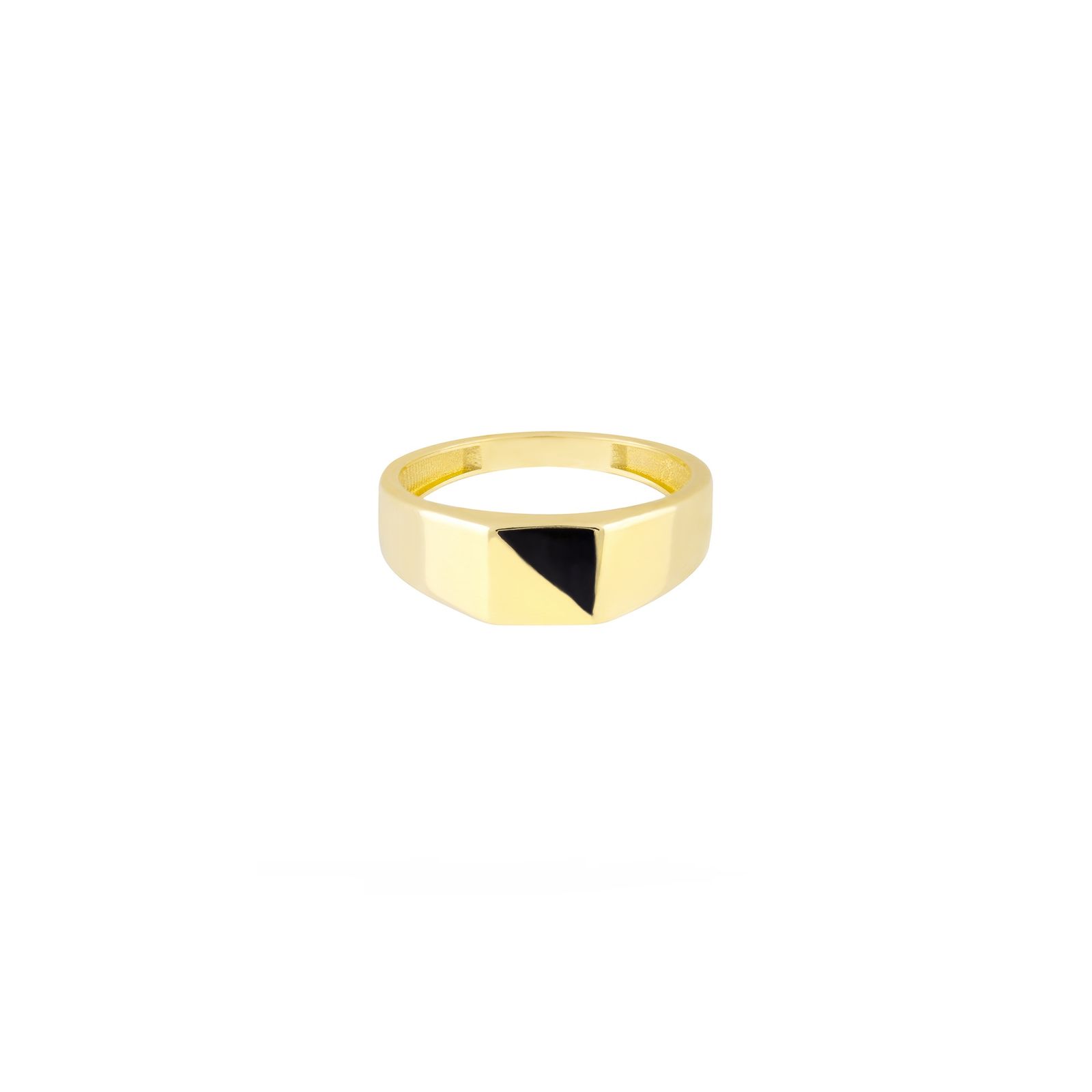 انگشتر طلا 18 عیار زنانه طلا و جواهر درریس مدل پینکی مربع میناکاری -  - 1