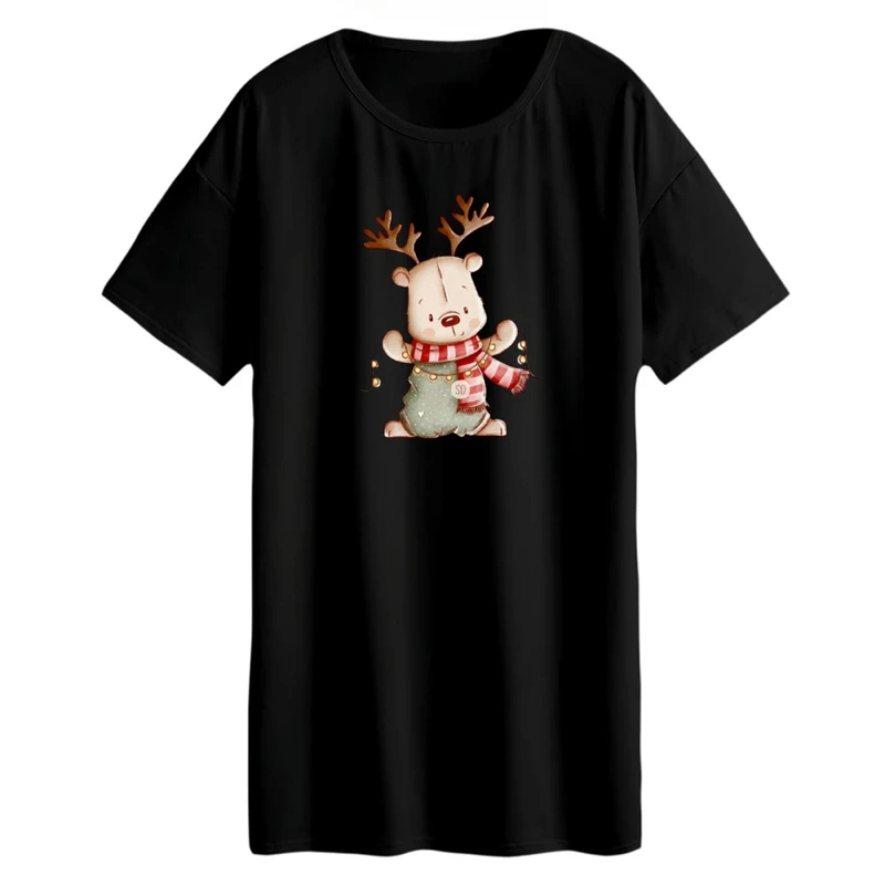 تی شرت لانگ زنانه مدل گوزن کد 1