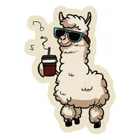 برچسب لپ تاپ پویا مارکت طرح لاما قهوه کد 3700