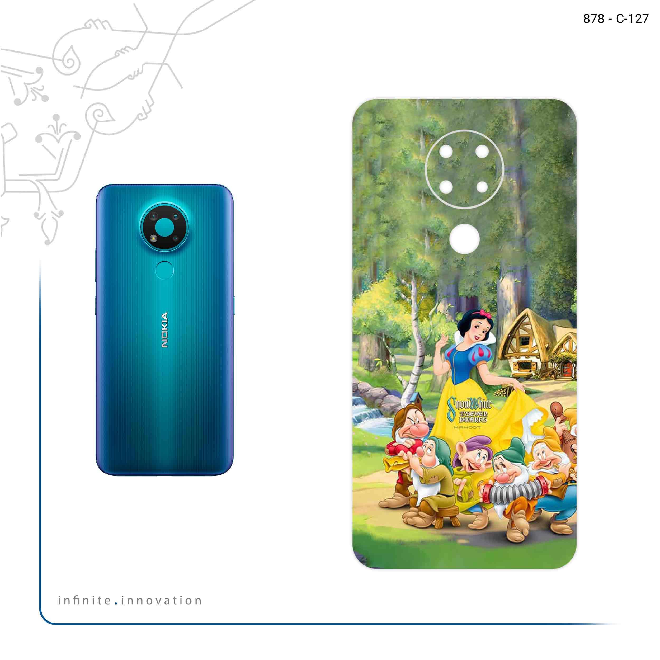 برچسب پوششی ماهوت مدل Snow White مناسب برای گوشی موبایل نوکیا 3.4