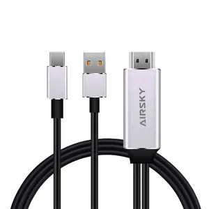 کابل تبدیل USB-C به HDMI/USB ایراسکای مدل DJ-HC02 طول 2 متر