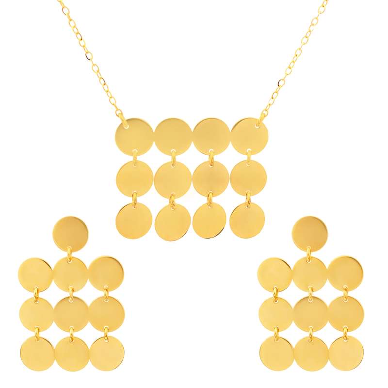 نیم ست طلا 18 عیار زنانه دًرج مدل DS12