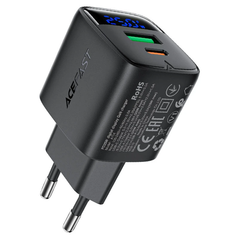 شارژر دیواری 25 وات دو پورت ایس فست مدل A114