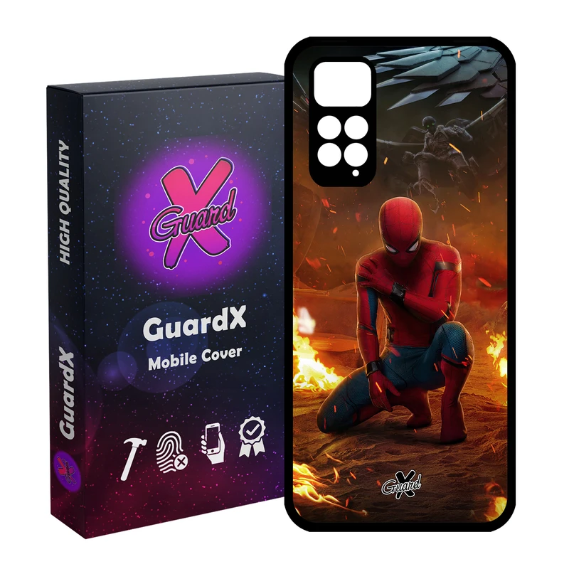 کاور گارد ایکس طرح Spider Man مدل Glass10098 مناسب برای گوشی موبایل شیائومی Redmi Note 11S/ Note 11 4G
