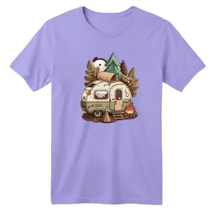 تی شرت آستین کوتاه بچگانه مدل کمپ رنگ یاسی