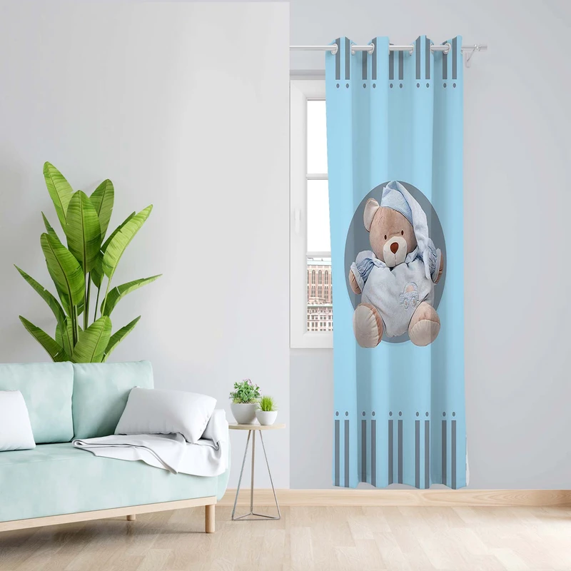 پرده طرح کودک مدل مخمل پانچی کد 5394 z سایز 140x200 سانتی متر