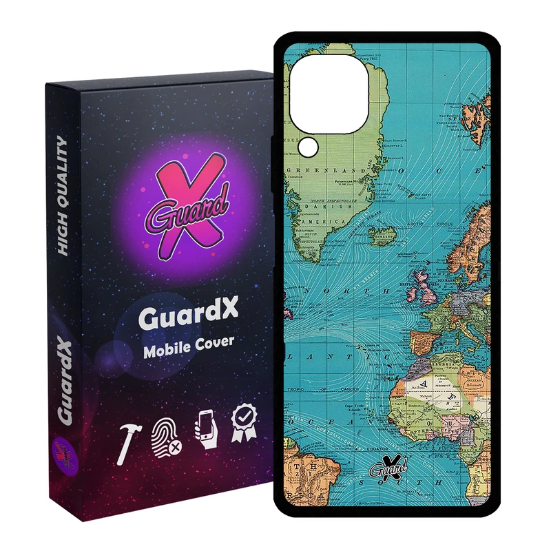 کاور گارد ایکس طرح نقشه مدل Glass10226 مناسب برای گوشی موبایل هوآوی Nova 7i / Nova 6 SE / P40 Lite