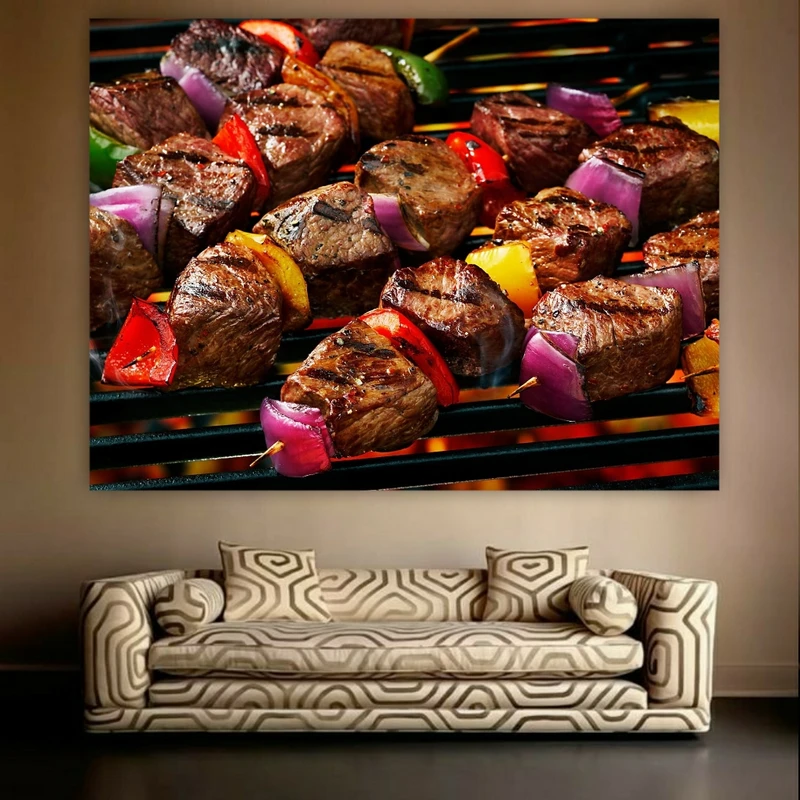 پوستر طرح گوشت کبابی مدل آبدار و خوشمزه کد GR1220
