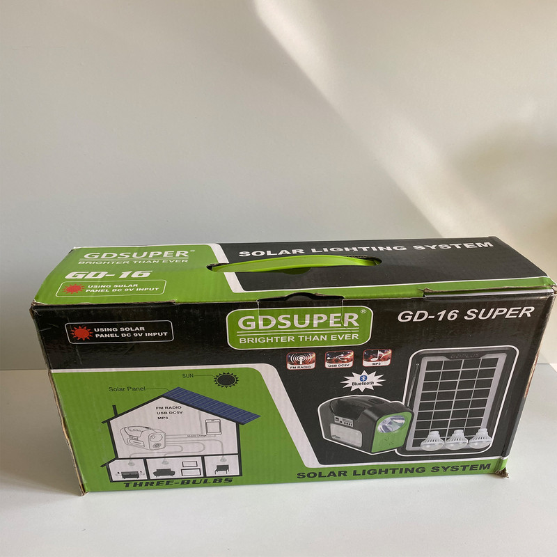 سیستم روشنایی خورشیدی جی دی سوپر مدل GD-16 مجموعه 6 عددی