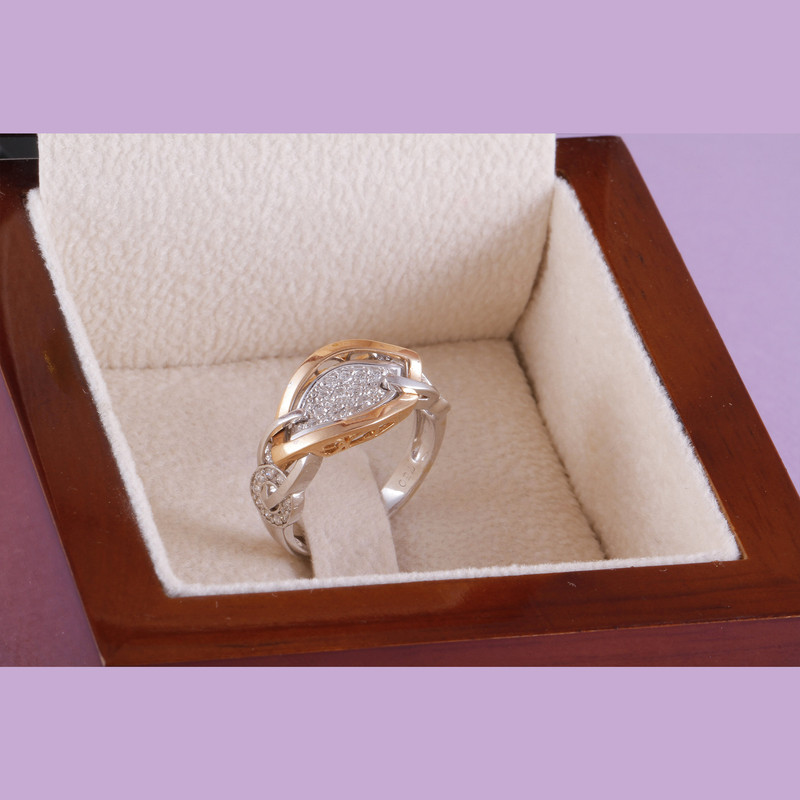 انگشتر طلا 18 عیار زنانه جواهری گاندی مدل 17300