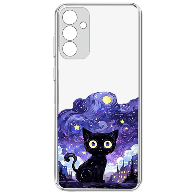 کاور گوشی طرح Purple Cat مناسب برای گوشی موبایل سامسونگ Galaxy A35  