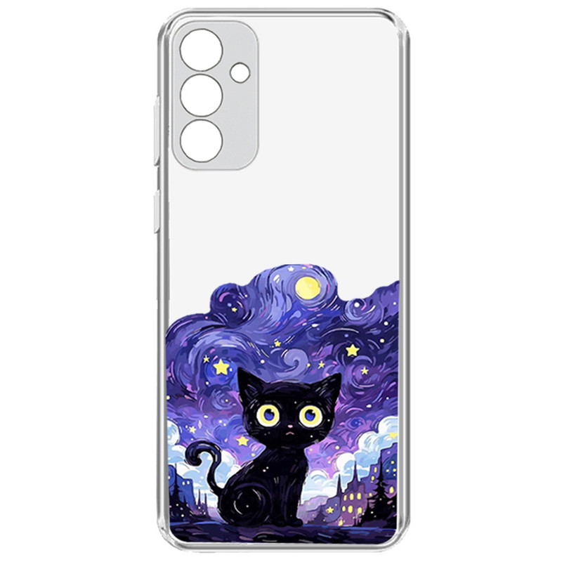 کاور طرح Purple Cat مناسب برای گوشی موبایل سامسونگ Galaxy A55