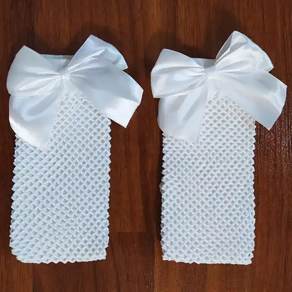 جوراب نوزادی مدل زنبوری رنگ سفید