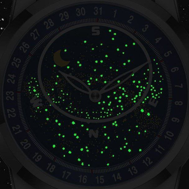 ساعت مچی عقربه‌ای مردانه مدل صفحه کهکشانی چرخان کد 1