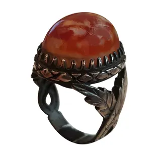 انگشتر نقره مردانه مدل عقیق کهکشانی AK315300