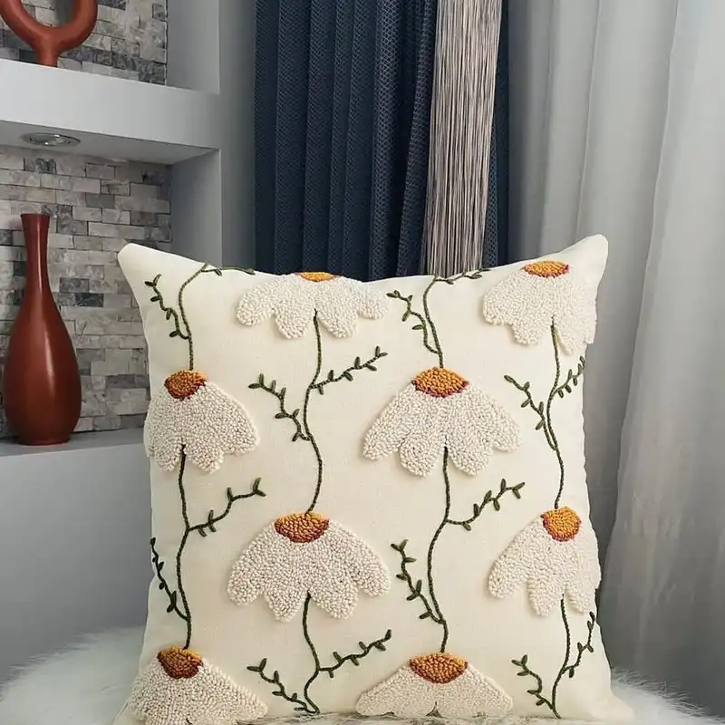 کوسن سوزن دوزی مدل پانچ بابونه