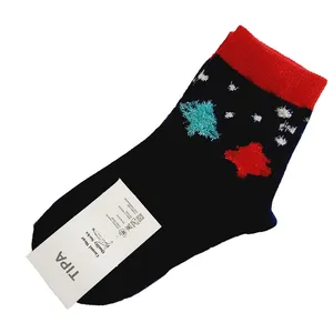 جوراب ساق بلند دخترانه مدل کریسمسی کد 03