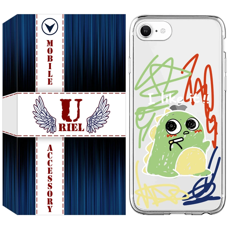 کاور یوریل مدل Clear کد 21 طرح دایناسور نقاش مناسب برای گوشی موبایل اپل iPhone 7 / 8 / SE 2020 / SE 2022